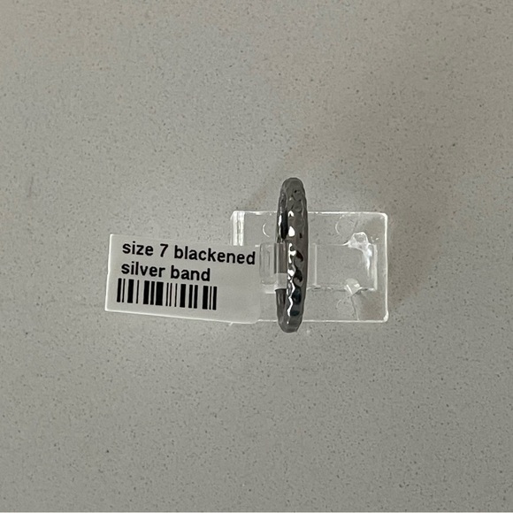 Sterling silver 925 hammered black rhodium stacking band ring size 7 - Picture 5 of 8